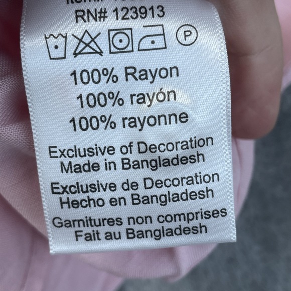 Jachs Girlfriend Women's L Pink Rayon Blouse Top e0771 - Picture 6 of 7